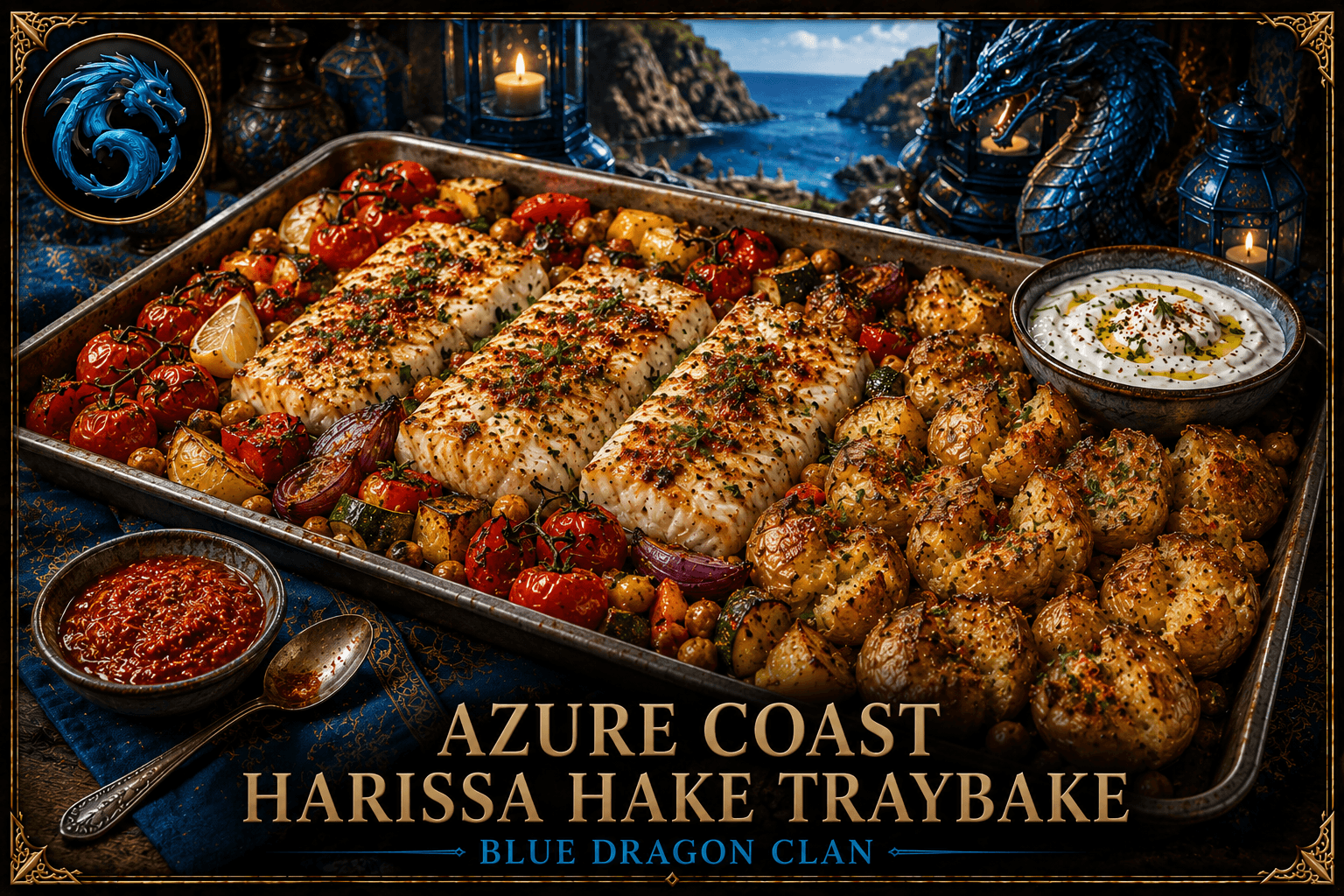 Azure Coast Harissa Hake Traybake