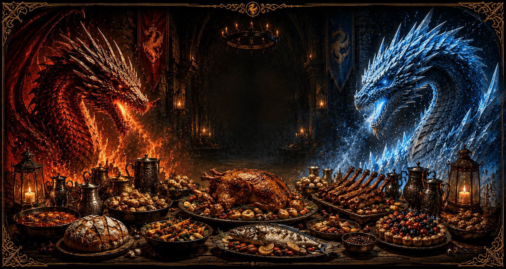 DragonFire Kitchen fantasy feast banner