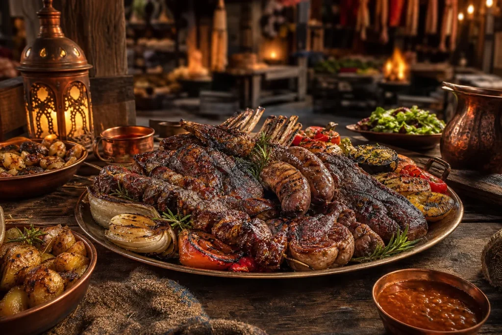 Black Boar Mixed Grill served in a Copper Dragon market tavern