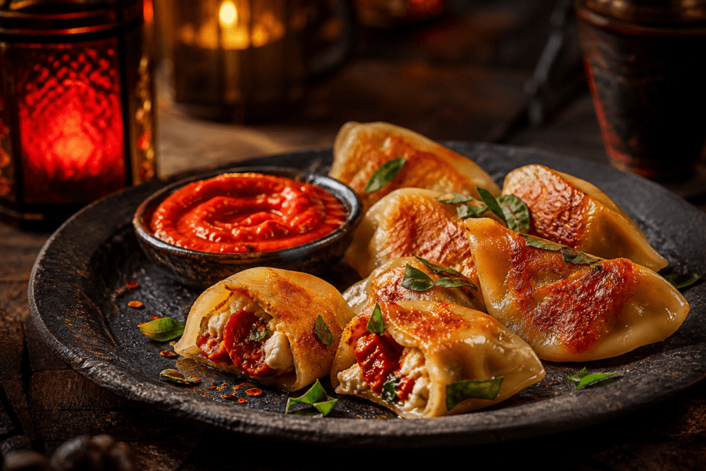 Crimson Lantern Tomato Dumplings