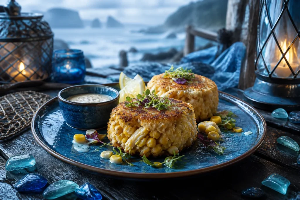 Deepcurrent Crab & Sweetcorn Cakes served at a Blue Dragon coastal feast