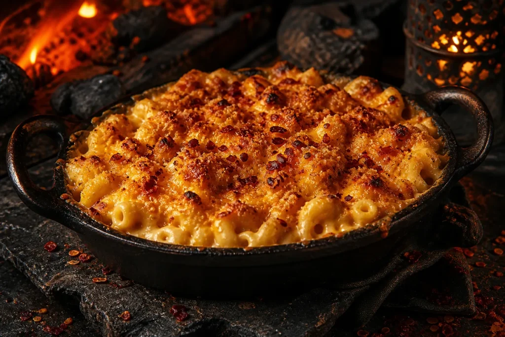 DragonFire Mac and Cheese with golden chilli crumb crust