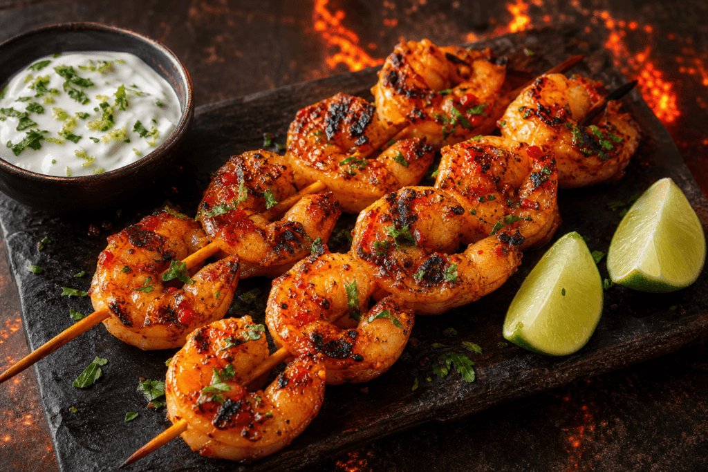 Emberfang Chilli Prawn Skewers