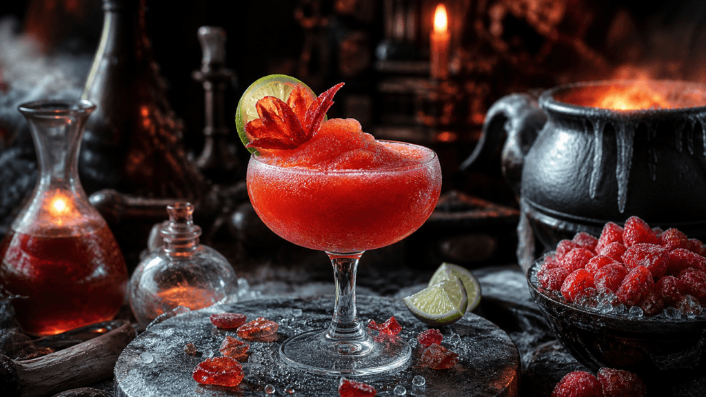 Frozen Ember Daiquiri with red fruit, rum and lime