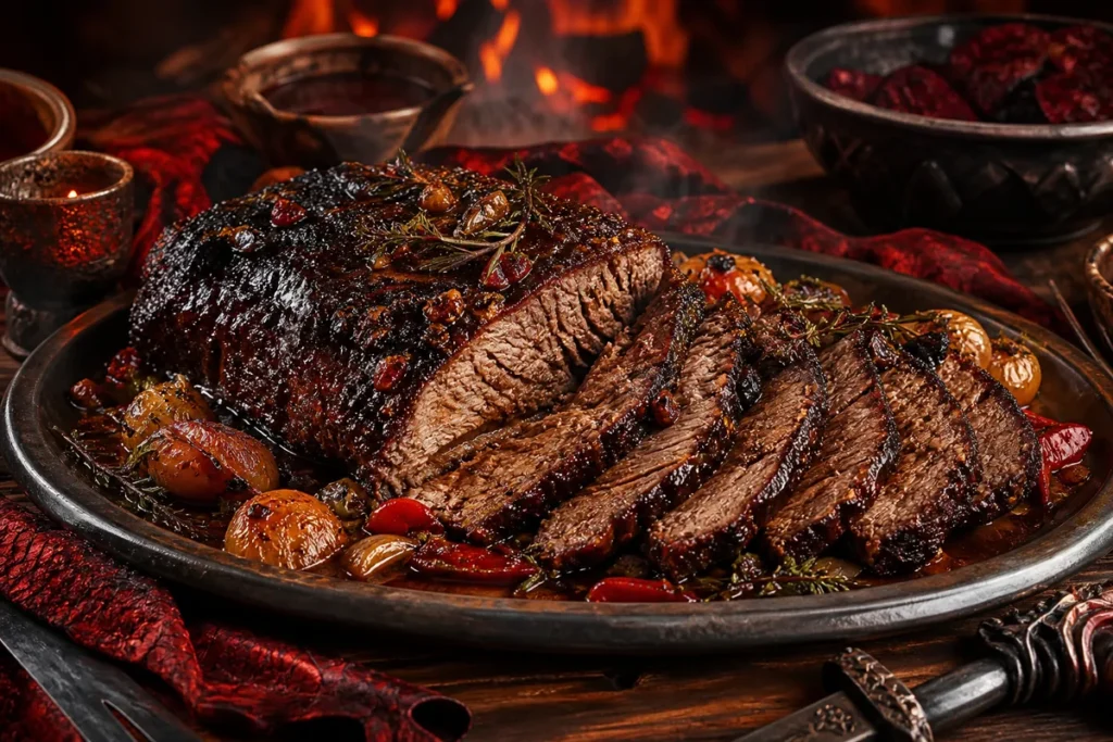 Ironhorn Beef Brisket served in the Red Dragon clan feast hall