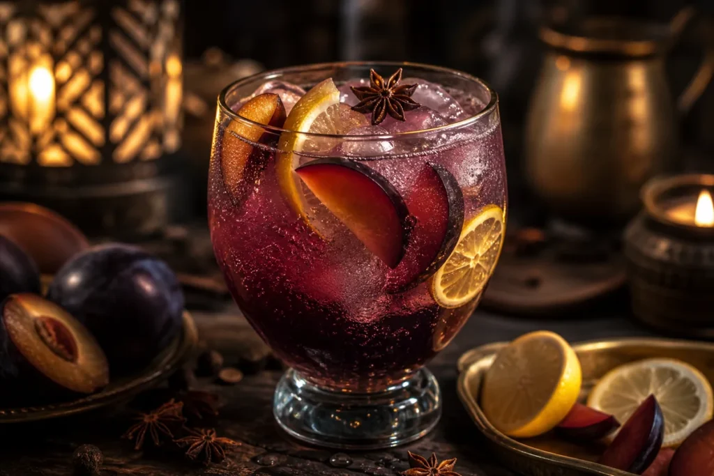 Night Market Plum Soda with star anise and lemon