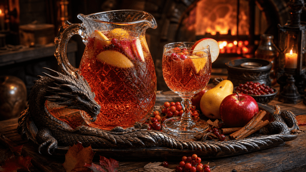 Orchard Dragon Punch with apple, pear, berries and cinnamon