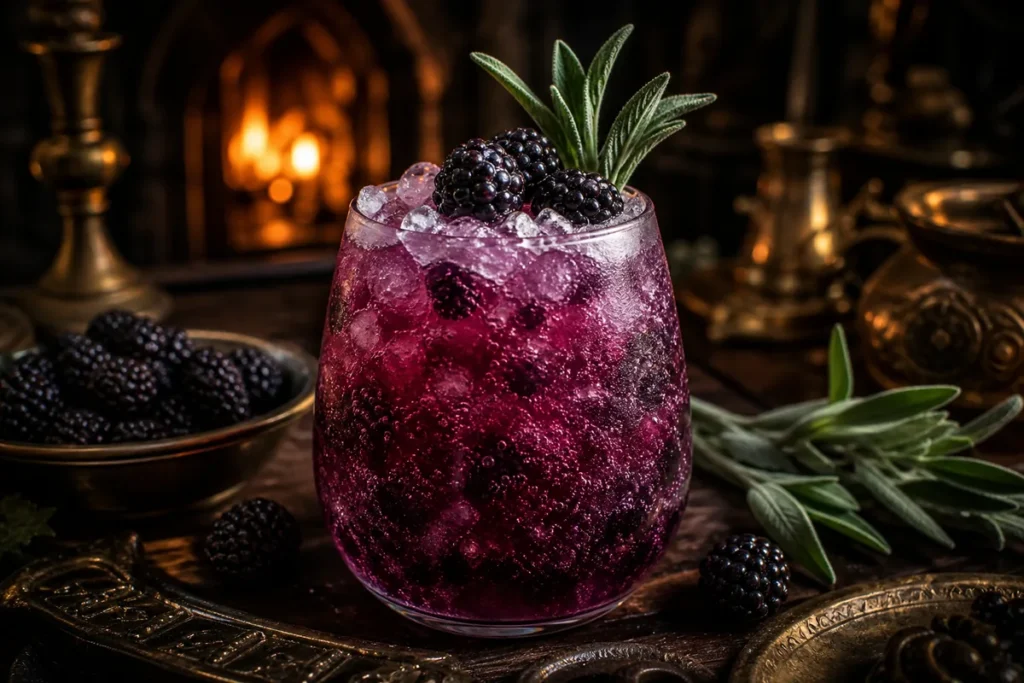 Silverwood Blackberry Sage Fizz with berries and sage