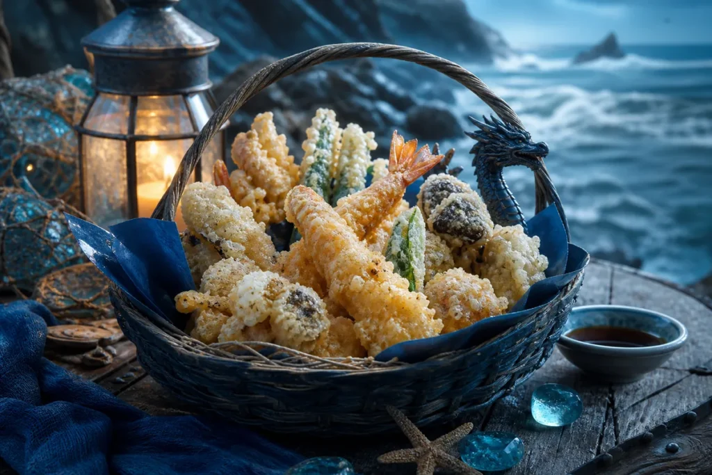 Tempest Tempura Basket served at a Blue Dragon coastal feast