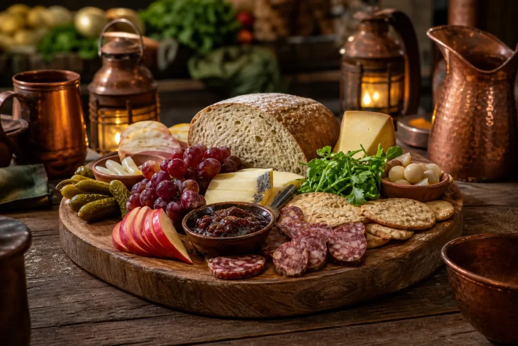 Wagoner’s Ploughman’s Board served in a Copper Dragon market tavern